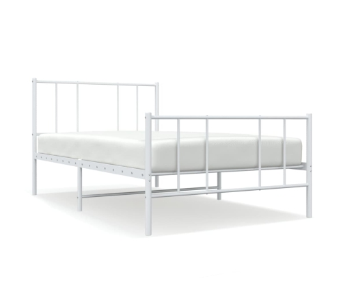 Estructura cama sin colchón con estribo metal blanco 80x200 cm