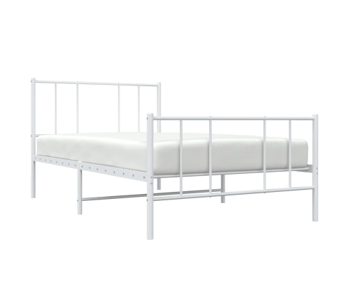 Estructura cama sin colchón con estribo metal blanco 80x200 cm