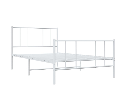 Estructura cama sin colchón con estribo metal blanco 80x200 cm