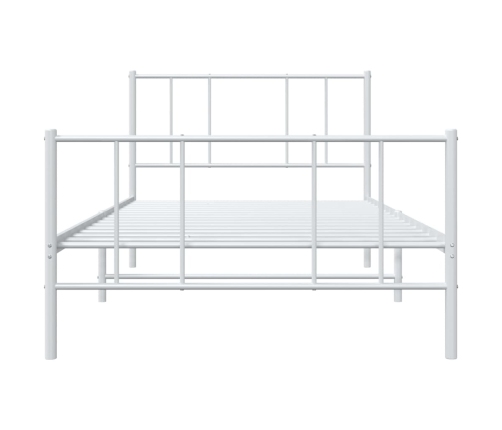 Estructura cama sin colchón con estribo metal blanco 80x200 cm