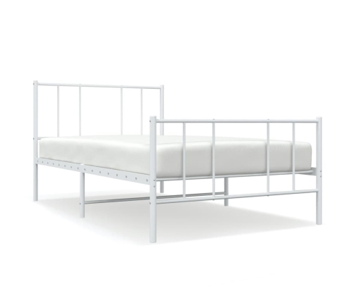 Estructura cama sin colchón con estribo metal blanco 90x190 cm