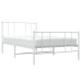 Estructura cama sin colchón con estribo metal blanco 90x190 cm