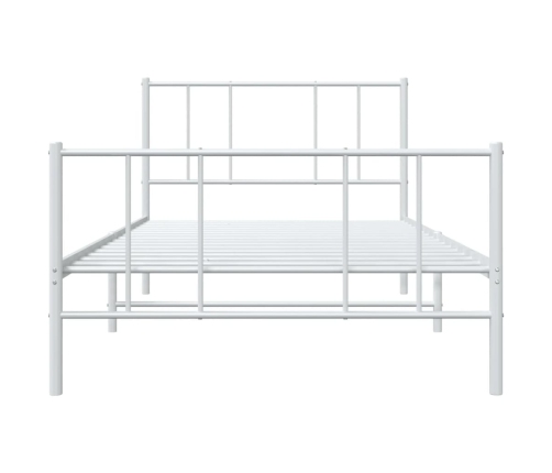 Estructura cama sin colchón con estribo metal blanco 90x190 cm