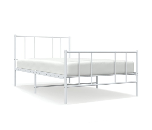 Estructura cama sin colchón con estribo metal blanco 100x190 cm