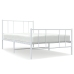 Estructura cama sin colchón con estribo metal blanco 100x190 cm