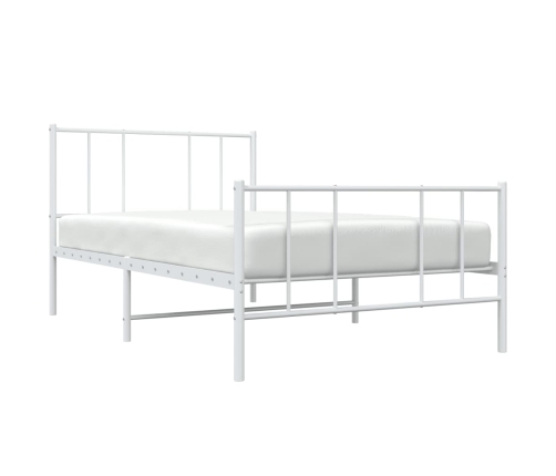 Estructura cama sin colchón con estribo metal blanco 100x190 cm