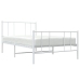 Estructura cama sin colchón con estribo metal blanco 100x190 cm