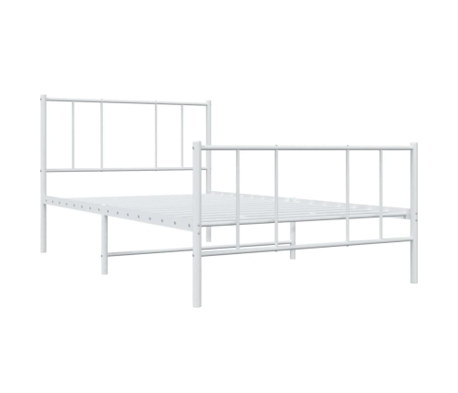 Estructura cama sin colchón con estribo metal blanco 100x190 cm