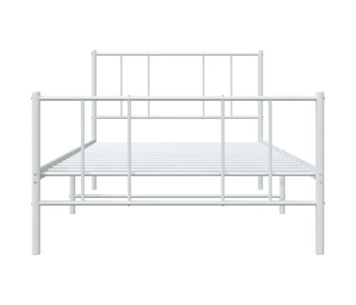 Estructura cama sin colchón con estribo metal blanco 100x190 cm