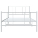 Estructura cama sin colchón con estribo metal blanco 100x190 cm