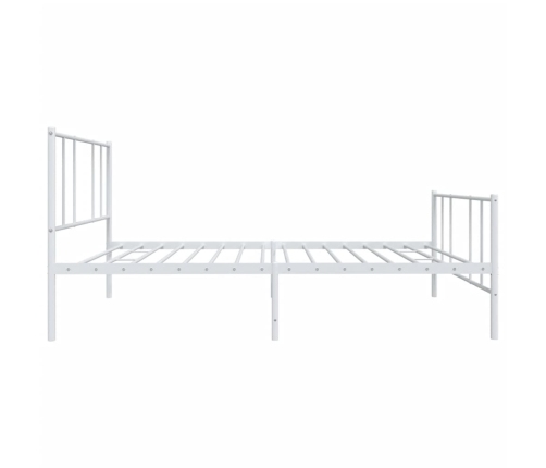 Estructura cama sin colchón con estribo metal blanco 100x190 cm