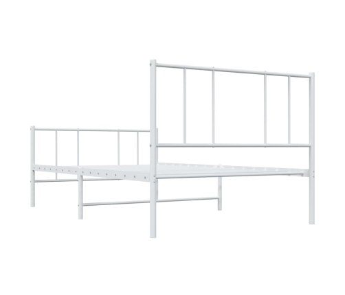 Estructura cama sin colchón con estribo metal blanco 100x190 cm