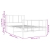 Estructura cama sin colchón con estribo metal blanco 100x190 cm