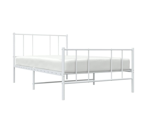 Estructura cama sin colchón con estribo metal blanco 107x203 cm