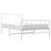 Estructura cama sin colchón con estribo metal blanco 107x203 cm