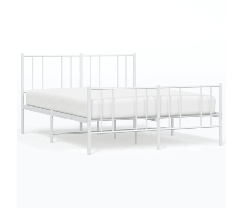 Estructura cama sin colchón con estribo metal blanco 120x190 cm