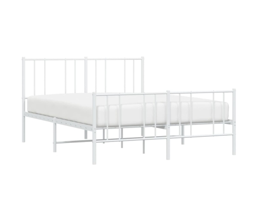 Estructura cama sin colchón con estribo metal blanco 120x190 cm