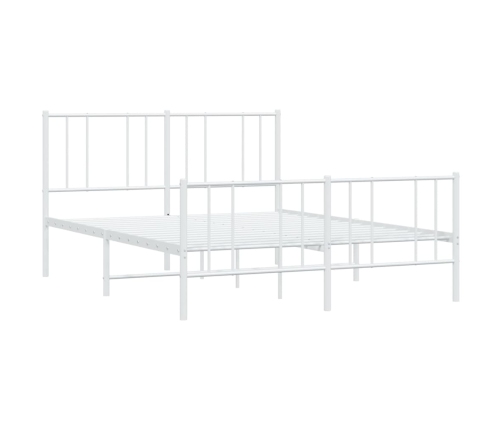 Estructura cama sin colchón con estribo metal blanco 120x190 cm