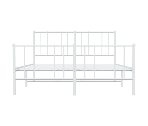 Estructura cama sin colchón con estribo metal blanco 120x190 cm