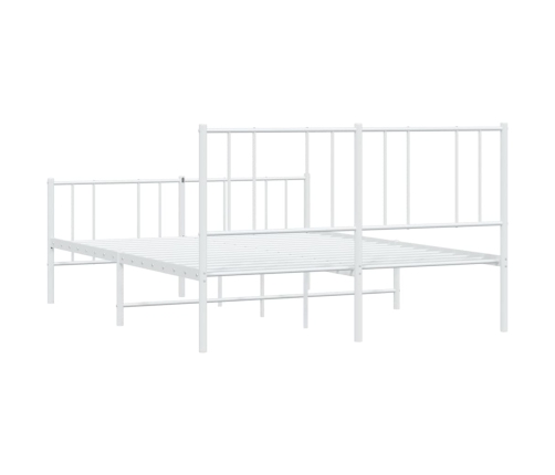 Estructura cama sin colchón con estribo metal blanco 120x190 cm