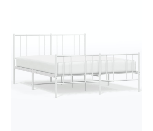 Estructura cama sin colchón con estribo metal blanco 135x190 cm