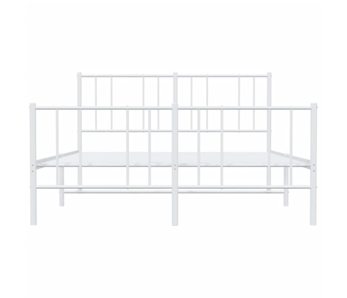 Estructura cama sin colchón con estribo metal blanco 135x190 cm