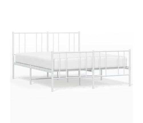 Estructura cama sin colchón con estribo metal blanco 140x190 cm