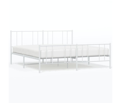 Estructura cama sin colchón con estribo metal blanco 193x203 cm