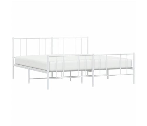 Estructura cama sin colchón con estribo metal blanco 193x203 cm