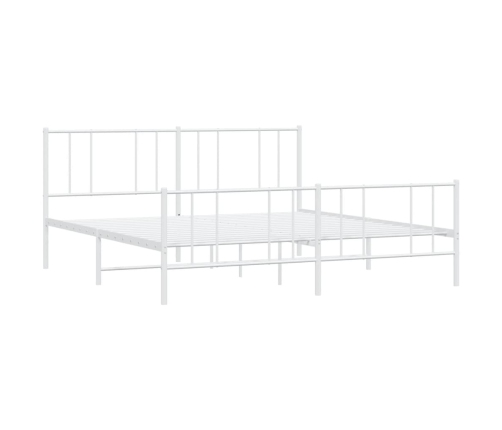 Estructura cama sin colchón con estribo metal blanco 193x203 cm