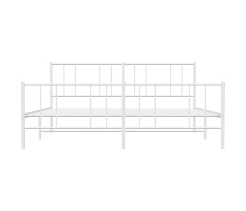 Estructura cama sin colchón con estribo metal blanco 193x203 cm