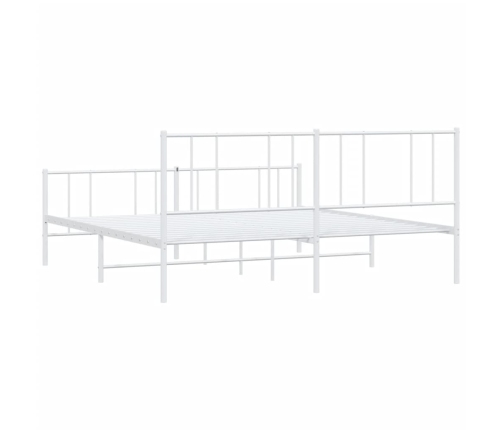 Estructura cama sin colchón con estribo metal blanco 193x203 cm