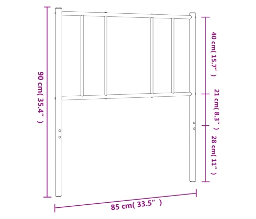 Cabecero de metal blanco 80 cm