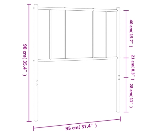 Cabecero de metal blanco 90 cm