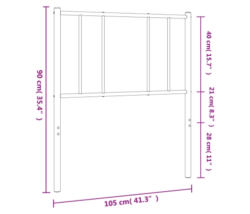 Cabecero de metal blanco 100 cm