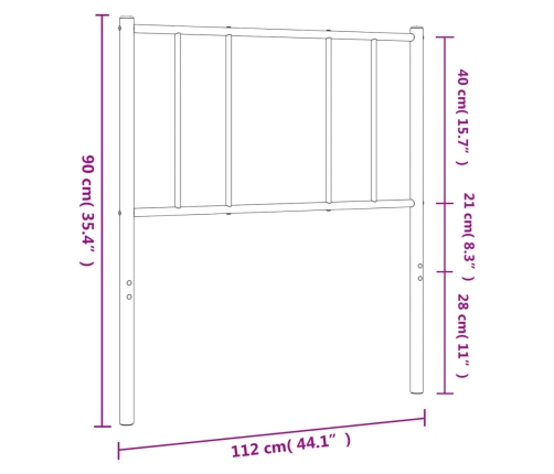 Cabecero de metal blanco 107 cm