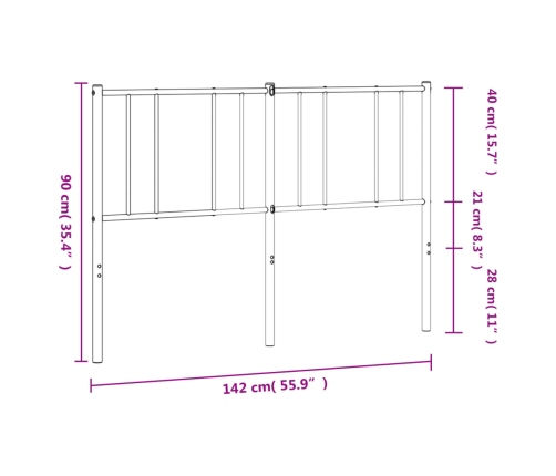 Cabecero de metal blanco 135 cm