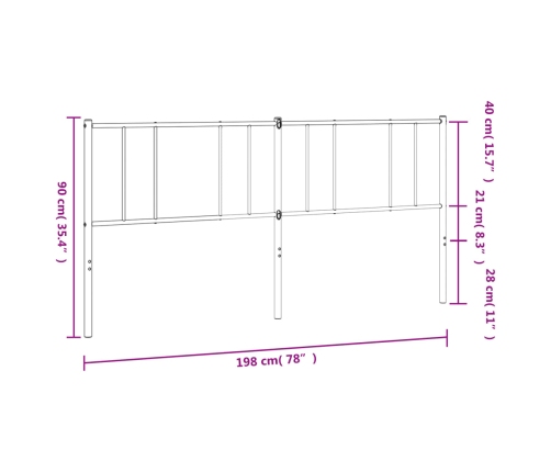 Cabecero de metal blanco 193 cm