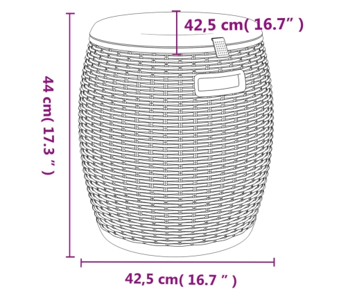 Caja de almacenaje de jardín 4 en 1 polipropileno marrón claro