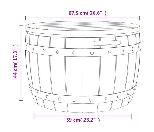 Caja de almacenaje de jardín 3 en 1 polipropileno negro