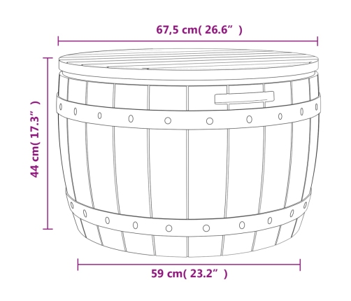 Caja de almacenaje de jardín 3 en 1 polipropileno marrón claro