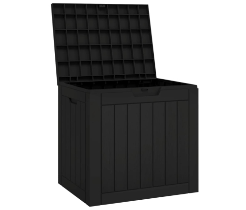 Caja de almacenaje de jardín polipropileno negra 55,5x43x53 cm