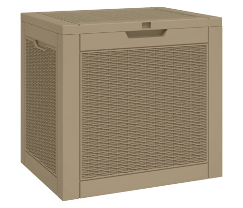 Caja de almacenaje de jardín PP marrón claro 55,5x43x53 cm