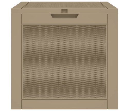 Caja de almacenaje de jardín PP marrón claro 55,5x43x53 cm