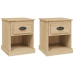 Mesitas de noche 2 uds madera contrachapada roble 39x39x47,5 cm