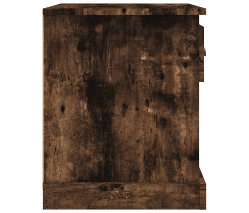 Mesita noche 2 uds madera contrachapada roble humo 39x39x47,5cm