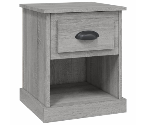 vidaXL Mesita de noche madera contrachapada gris Sonoma 39x39x47,5 cm