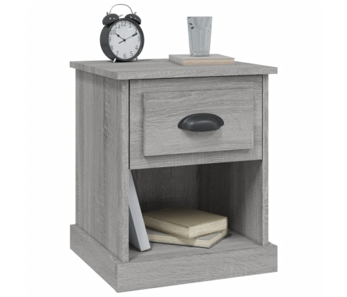 vidaXL Mesita de noche madera contrachapada gris Sonoma 39x39x47,5 cm