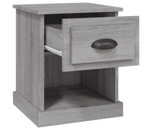 vidaXL Mesita de noche madera contrachapada gris Sonoma 39x39x47,5 cm