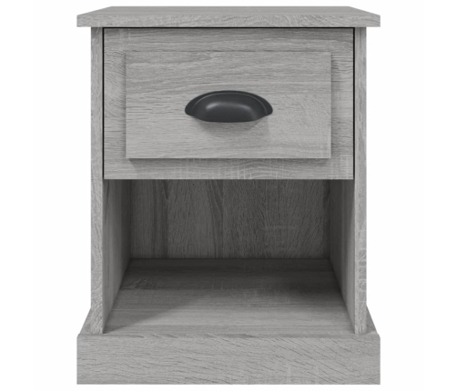 vidaXL Mesitas de noche 2 uds madera contrachapada gris 39x39x47,5 cm